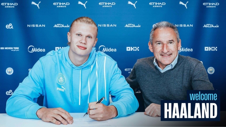 Cầu thủ Erling Haaland và chủ tịch Man City
